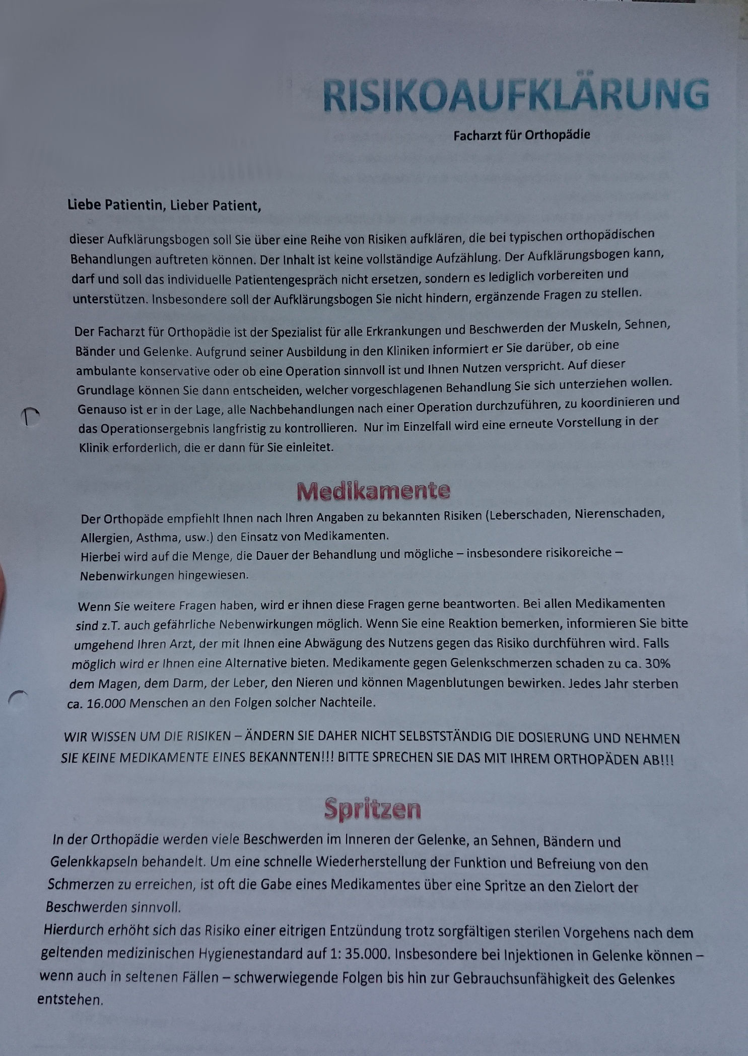 Risiko Erklärung Seite 1